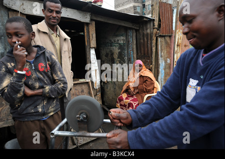 Il sobborgo somalo di Eastleigh a Nairobi Kenya 6 7 2008 Foto Stock