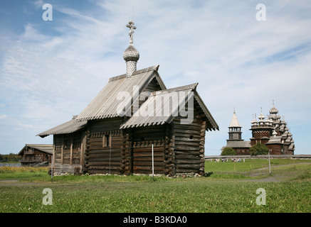 San Lazzaro Chiesa dal monastero Muromsky e Kizhi Pogost sul Lago Onega in Carelia, Russia Foto Stock