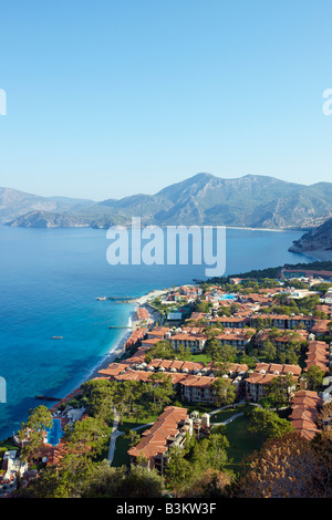 Vista aerea del mondo Lykia complesso turistico vicino a Oludeniz village Provincia di Mugla Turchia Foto Stock