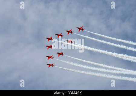 Le frecce rosse, Royal International Air Tattoo 2007, RAF Fairford, Gloucestershire, England, Regno Unito Foto Stock