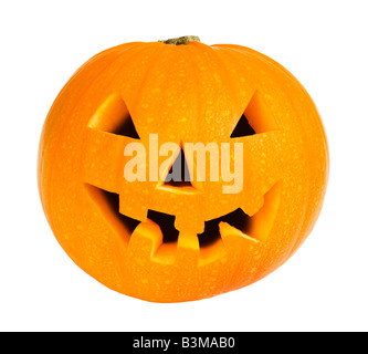 Zucca di Halloween isolato su uno sfondo bianco Foto Stock