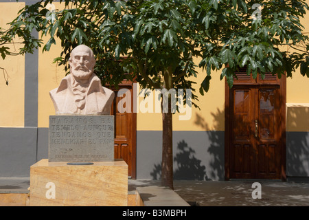 Busto di Esteban Ruiz de Quesada in Galdar, ex capitale di Gran Canaria nelle Isole Canarie Foto Stock