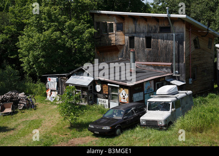 Le cabine in legno nella Upper Peninsula Michigan mi immagini foto foto grande alta risoluzione dall'alto orizzontale negli Stati Uniti ad alta risoluzione Foto Stock