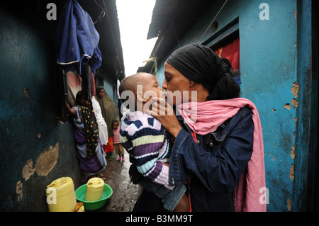 Il sobborgo somalo di Eastleigh a Nairobi Kenya 6 7 2008 Foto Stock