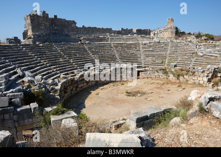 Anfiteatro romano di Xanthos un antico Lycian città nel sud-ovest della Turchia moderna Foto Stock