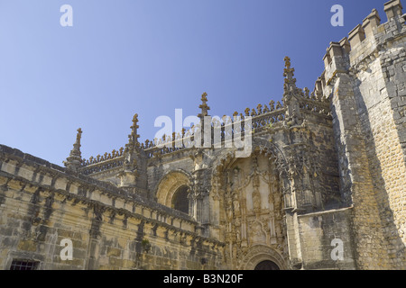 Il Portogallo,Tomar ,Costa Da Prata, Ribatejo, Estremadura, riccamente decorata in stile gotico manuelino architettura del Convento di Cristo Foto Stock