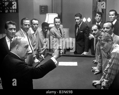 OCEAN'S ELEVEN 1960 Warner/Dorchester film con da sinistra Peter Lawford, Dean Martin, Sammy Davis Jnr e Frank Sinatra Foto Stock