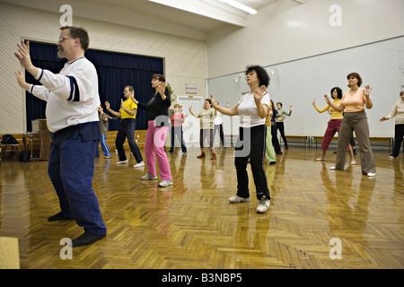 Esercizi yoga di Riga, Lettonia Foto Stock