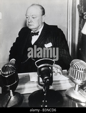 WINSTON CHURCHILL statista inglese 1874 al 1965 qui circa 1944 Foto Stock