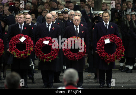 Servizio in ricordo di Charles Kennedy Michael Howard John Howard e Tony Blair Novembre 2003 Foto Stock