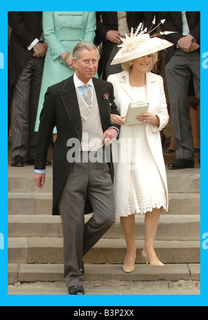 Il matrimonio di S.A.R. il Principe Carlo e Camilla Parker Bowles a Windsor Guildhall il 9 aprile 2005 Foto Stock