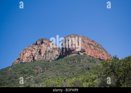 Vista dalla gita in barca sulla diga Blyde nel Blyde River Canyon - Mpumalanga in Sudafrica il famoso Panorama Route. Foto Stock