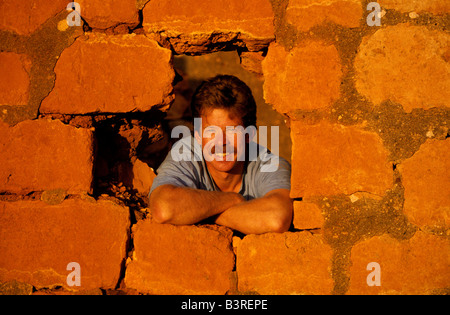 Ritratto uomo sorridente Foto Stock