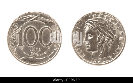 Italiano 100 Lire moneta (1996) Foto Stock