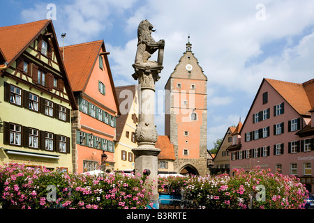 Deutschland, Bayern, Dinkelsbuehl, vecchia di Dinkelsbuehl, Baviera, Germania Foto Stock