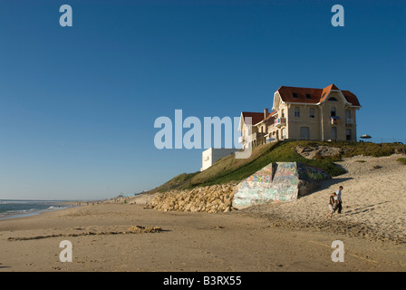 Francia Aquitaine paese Biscarrosse village Foto Stock