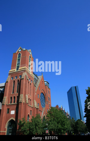 Torre di John Hancock come visto da Boston South End. Foto Stock