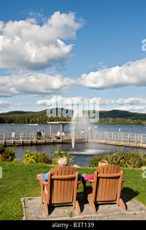 Città di Saint Adolphe de Howard e il lago di san Giuseppe Laurentides Québec Foto Stock