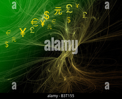 Abstract fractal money tree Foto Stock