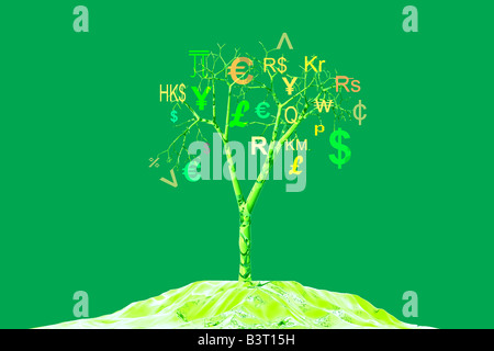 Abstract money tree Foto Stock