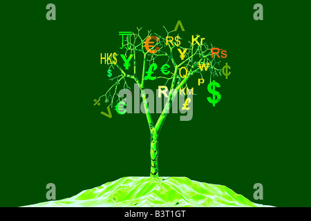 Abstract money tree Foto Stock