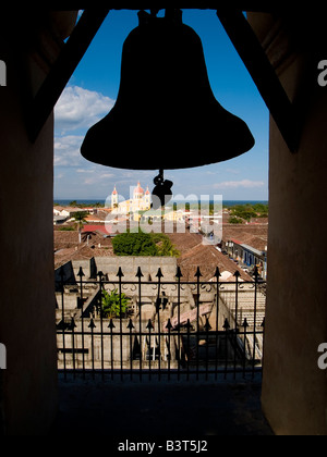 La Cattedrale di Granada visto da di La Merced Chiesa, Nicaragua Foto Stock