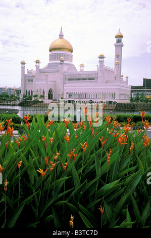 Asia, Brunei Bandar Seri Begawan. Il sultano Omar Ali Saifuddin Moschea. Foto Stock