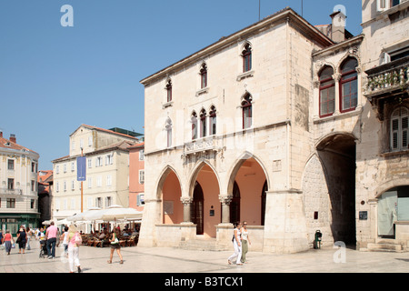 Narodni Square a Spalato, Dalmazia centrale, Repubblica di Croazia, Europa orientale Foto Stock