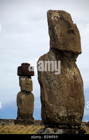 Cile, l'Isola di Pasqua (aka Rapa Nui). Hanga Roa, Isola di Pasqua solo della città. Foto Stock