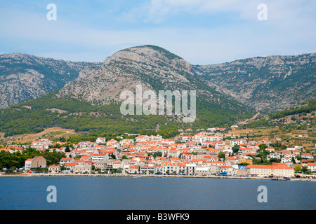 Vista panoramica di Bol sulla isola di Brac, Repubblica di Croazia, Europa orientale Foto Stock