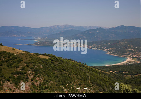 Il Golfo di Sagone sulla costa occidentale di Corse du Sud FRANCIA Foto Stock