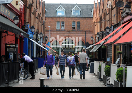 Castello fuori mercato South William Street con il Georgers Street Arcade alla fine Dublino Irlanda 20 Giu 2008 Foto Stock