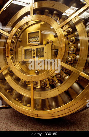 Porta del caveau di banca Foto Stock