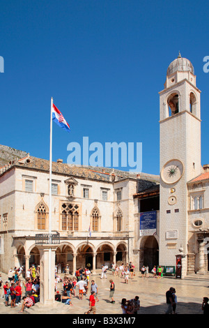 Luza Square nella città vecchia di Dubrovnik, la Repubblica di Croazia, Europa orientale Foto Stock