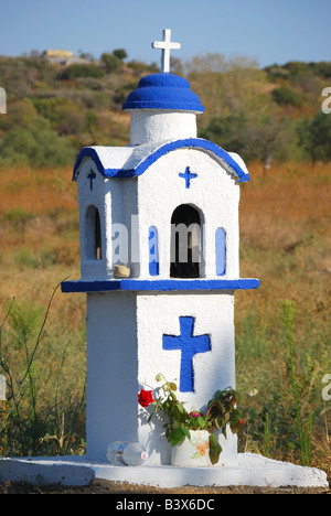 Strada chiesa santuario, Penisola di Athos, Calcidica, Macedonia centrale, Grecia Foto Stock