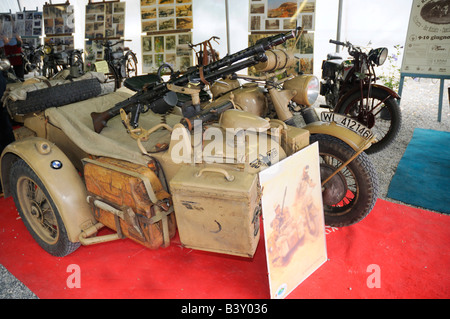 Autentica moto BMW con pistola montata utilizzato dall'esercito tedesco in WW2 in moto raduno a Bellagio sul Lago di Como Italia Foto Stock