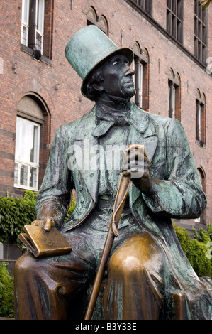 Hans Christian Andersen statua di Copenhagen Foto Stock