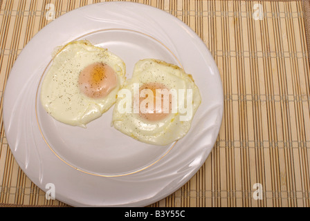 Uova fritte Foto Stock