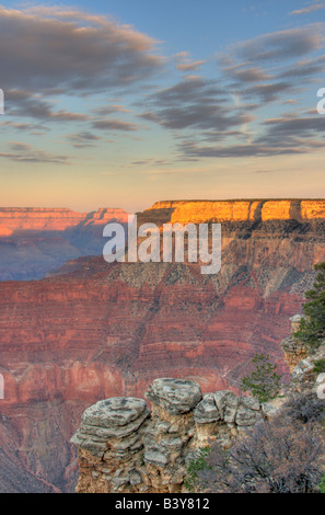 AZ, Arizona, il Parco Nazionale del Grand Canyon, South Rim, tramonto al punto Pima Foto Stock