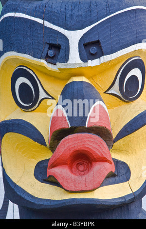 Native indiane sculture totem Royal British Columbia Museum Victoria B C Foto Stock