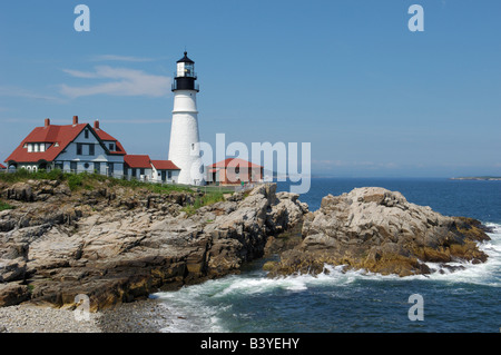 Portland Head Light, Cape Elizabeth, Maine, Stati Uniti d'America Foto Stock