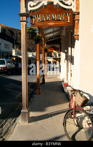 Nuova Zelanda, Isola del Sud, Arrowtown. Main Street e architettura coloniale di Arrowtown Foto Stock