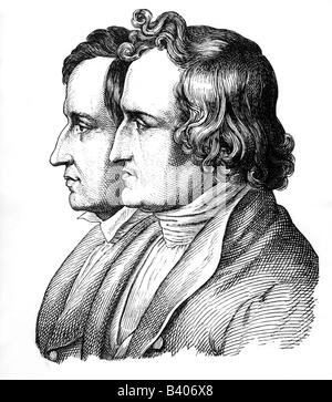 Grimm, Wilhelm, 24.2.1786 - 16.12.1859, scienziato tedesco, ritratto, Jacob Ludwig Grimm (1785 - 1863), 19th secolo, Foto Stock