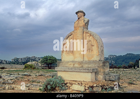 Charloun Rieu monumento, Les Baux de Provence, nel sud della Francia Foto Stock