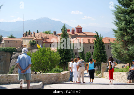 Il monastero della Santa Trinità, Meteora, Kalampaka, Trikala, Tessaglia, Grecia Foto Stock