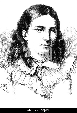 Annim, Bettina von, 4.4.1785 - 20.1.1859, autore/scrittore tedesco, ritratto, incisione in legno di Adolf Neumann (1825 - 1884), Foto Stock