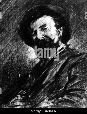Busch, Wilhelm, 15.4.1832 - 9.1.1908, autore/scrittore e pittore tedesco, di lunghezza autonoma, Foto Stock