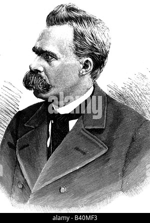 Nietzsche, Friedrich, 15.10.1844 - 25.8.1900, filosofo tedesco, ritratto, incisione anonima, 19th secolo , Foto Stock