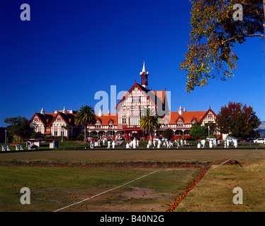 Geografia / viaggi, Nuova Zelanda, Isola del nord, Rotorua, giardino / parchi, governo giardino, ex bath house, old bath house, Foto Stock