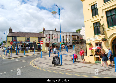 Centro città, Saundersfoot, Pembrokeshire, Wales, Regno Unito Foto Stock